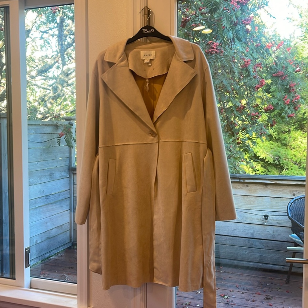 HYFVE faux suede trench coat. Never worn.
